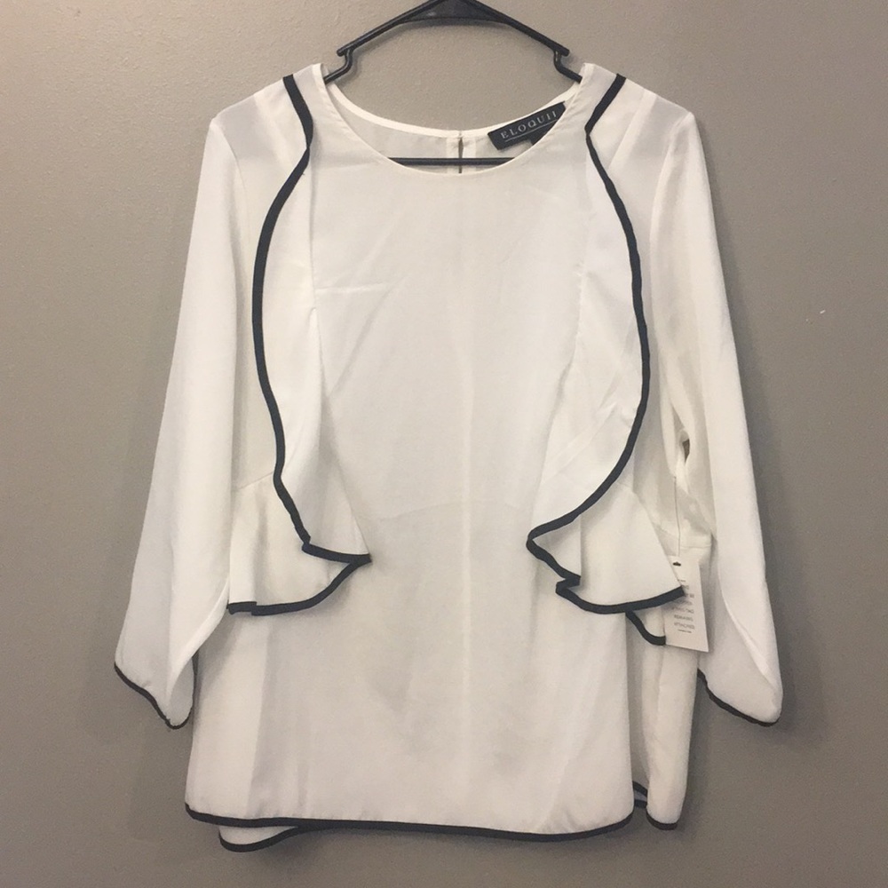 Eloquii Ruffle top - Picture 2 of 3